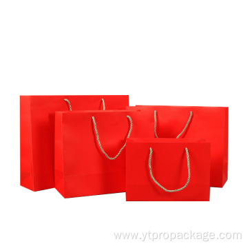 Custom Logo Recyclable Paper Bag With Rope Handle